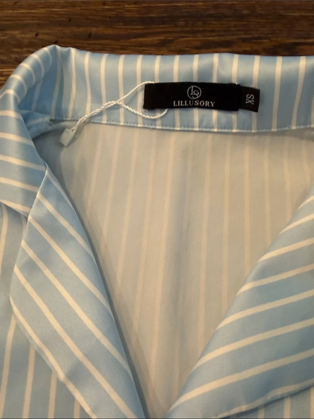 NWOT Women's Light Blue Striped Short Pajama Set